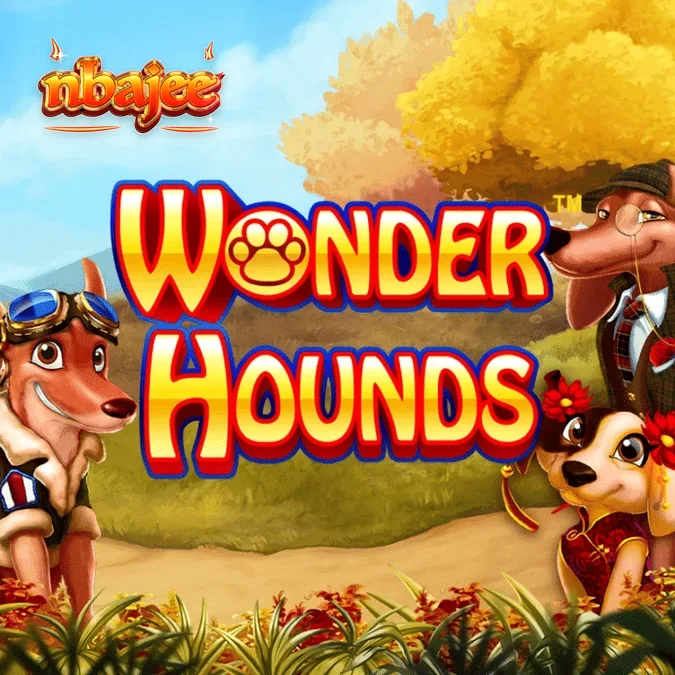 Wonder Hounds স্লট গেমের একটি দৃশ্য যেখানে রঙিন কুকুর এবং গেমের রিল দেখা যাচ্ছে।